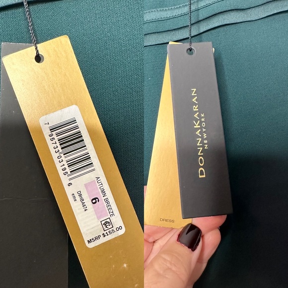 Donna Karan New York Piped Mini Dress in Emerald Green NEW - Picture 3 of 10